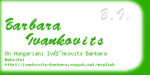 barbara ivankovits business card